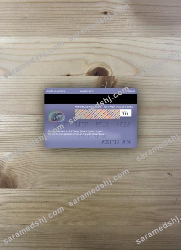 USA Truist Bank mastercard photolook back